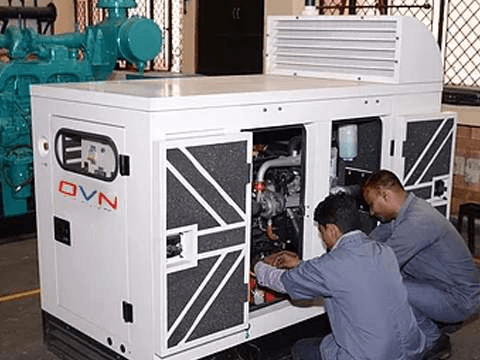 OVN engineers servicing a diesel generator under AMC